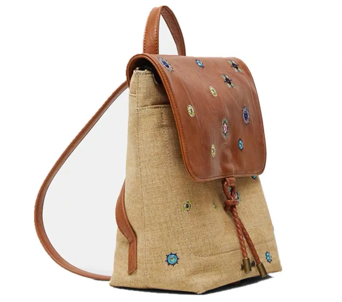 sac à dos brodé original pour femmes, commerce extérieur espagnol, sac à bandoulière simple, style de styliste, 2025