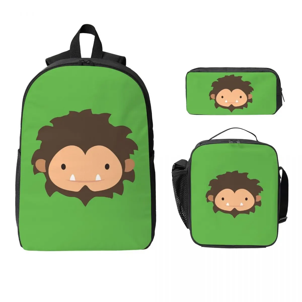 sneaky sasquatch affiche sac à dos étudiant garçons filles bookbag sac d'école ordinateur portable sacs à bandoulière 3ps sac à déjeuner isolé trousse à crayons