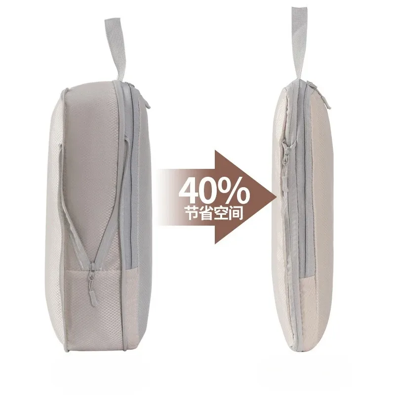 ensemble de 4 sacs de rangement pour vêtements de voyage, sacs de compression, organisateur de voyage extensible pour vêtements, articles de toilette, organisation de la valise