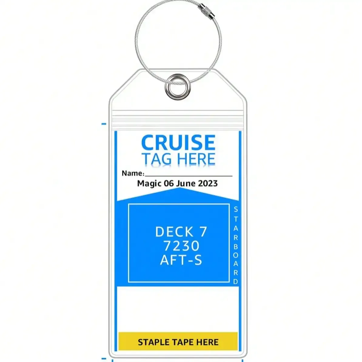 étiquette de bagage pour bateau de croisière (sans carte intérieure en papier) – étiquette de bagage étanche, panneau anti-perte, dispositif super performant