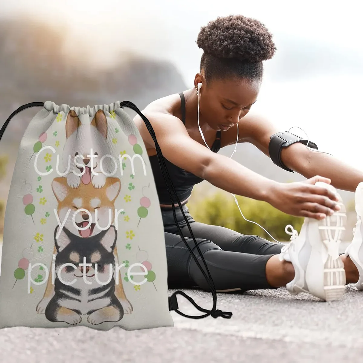sac à dos personnalisé à cordon de serrage pour femmes et hommes, sac à dos de shopping, sac à dos à cordon de fête, télécharger votre conception de photos