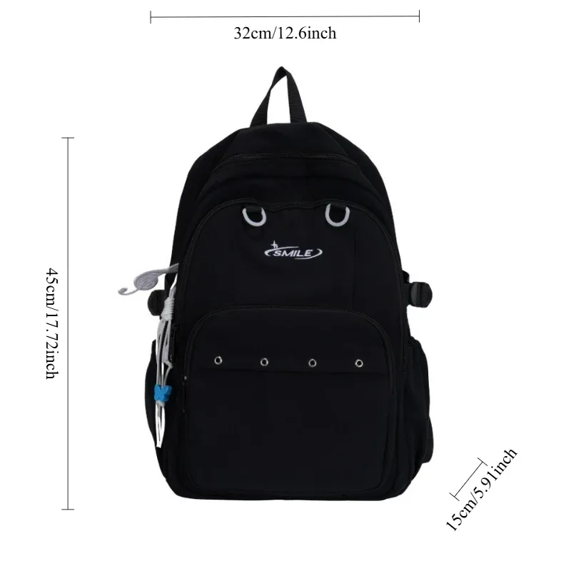 sac à dos brodé avec lettres, grande capacité, léger, respirant, cartable d'école pour étudiants, sac de voyage de loisirs, sac à dos pour fille, sac pour ordinateur portable