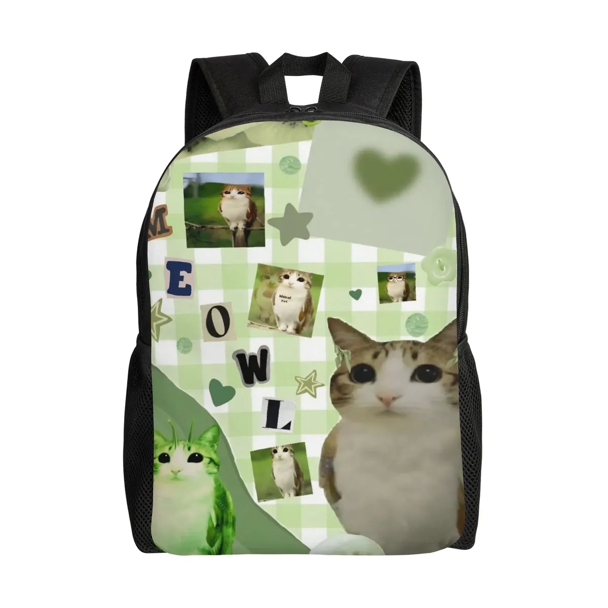 sac à dos pour femmes owl cat meowl alien meme, sac d'école décontracté, sac à dos pour ordinateur portable, sac de voyage pour adolescents