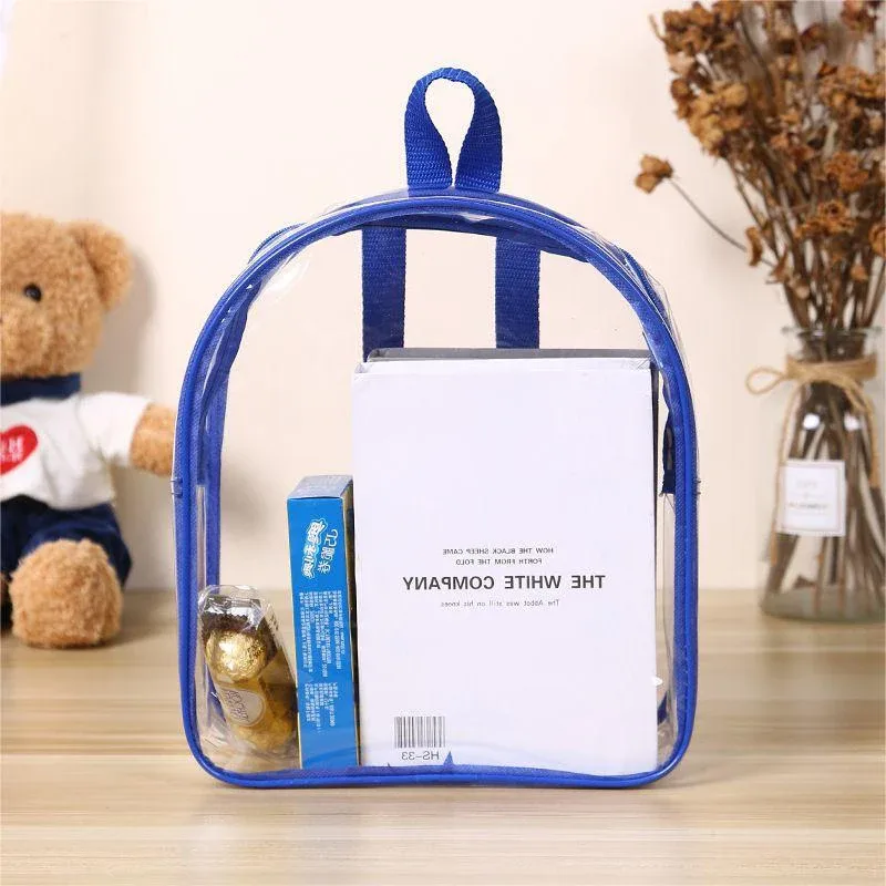 sac à dos transparent léger à fermeture éclair mignonne, sac de livre en msi à double initiation