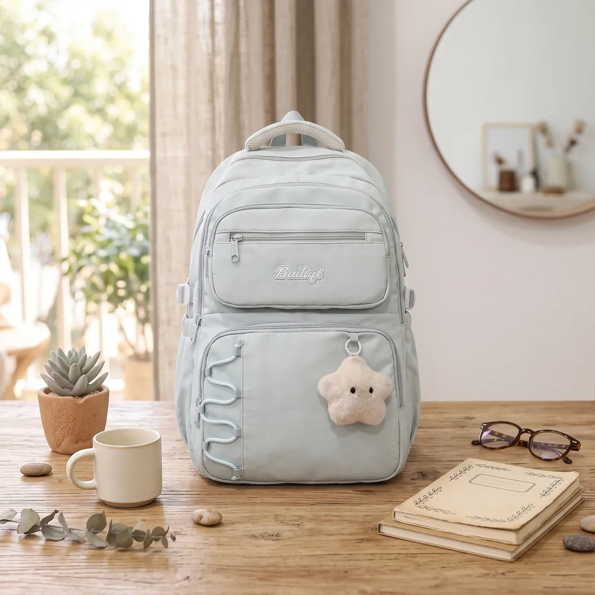 sac à dos esthétique pour jeunes femmes, style coréen, en nylon, multi-compartiments, sac de voyage