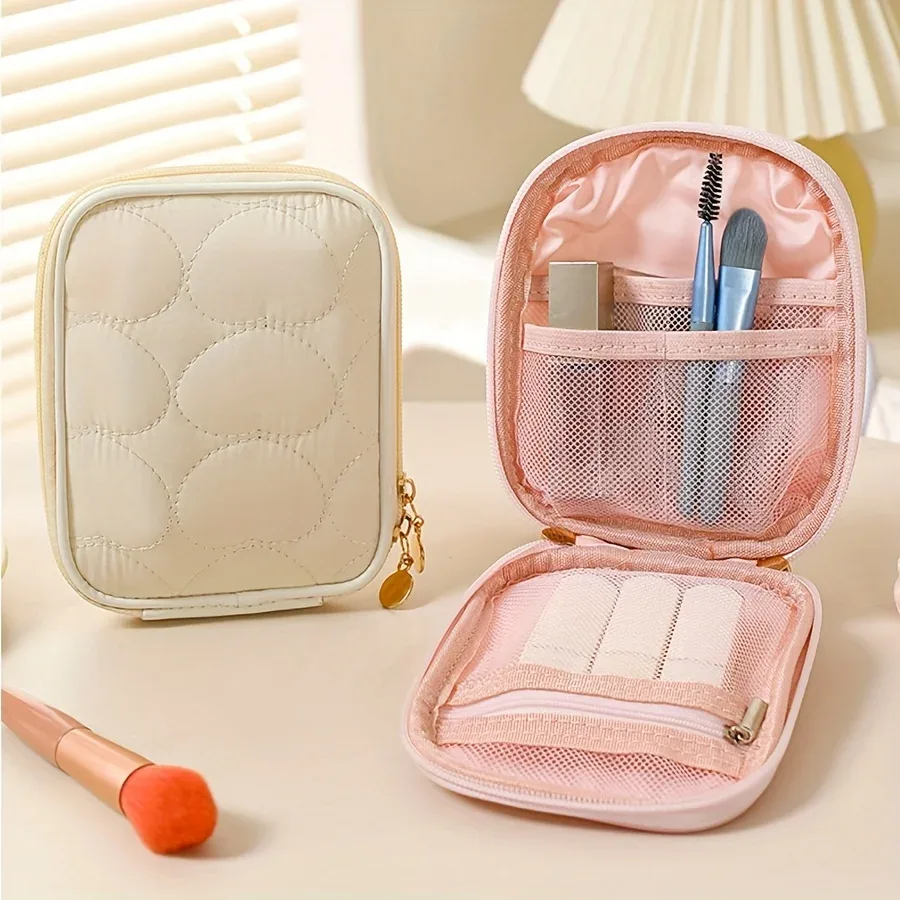 pochette de maquillage portable pour toques, mini sac de rangement de cosmétiques pour rouge à lèvres, organisateur multifonctionnel de grande capacité, trousse de toilette