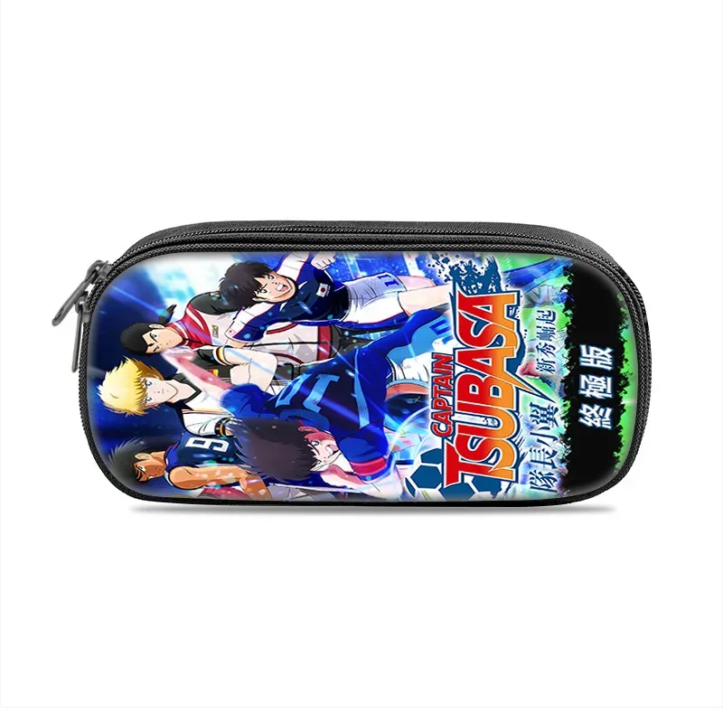 trousse à crayons captain tsubasa, polyvalente, motif dessin animé, grande capacité, article populaire, meilleur cadeau pour garçon ou fille pour les anniversaires à l'école