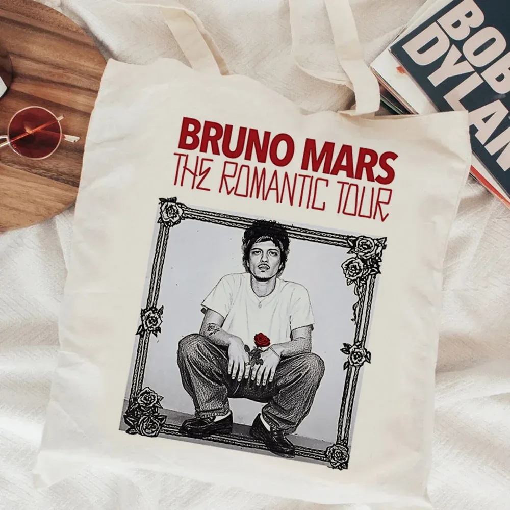 Sac fourre-tout Bruno Mars Y2K personnalisable, sacs en tissu pour le shopping, les courses, femme