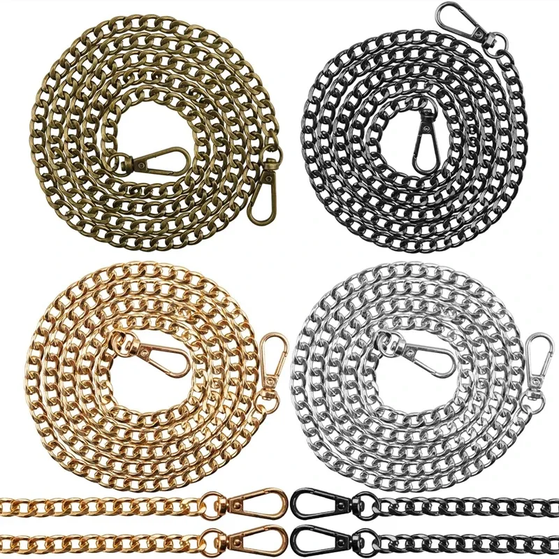 chaîne de sac en métal de haute qualité 40/120cm, sac tissé, sangle d'épaule en aluminium, sac à bandoulière, chaînes de remplacement en métal, accessoires