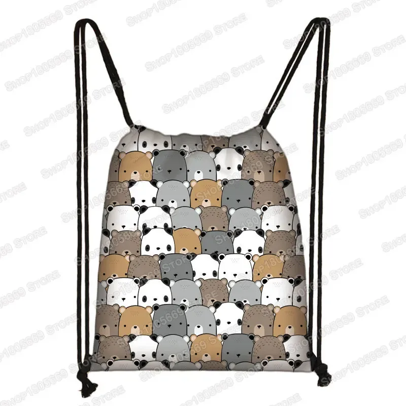 kawaii dessin animé chien chat sac à dos femmes sacs à cordon toile sac à bandoulière pour voyage filles sac à dos sacs de rangement porte-chaussures
