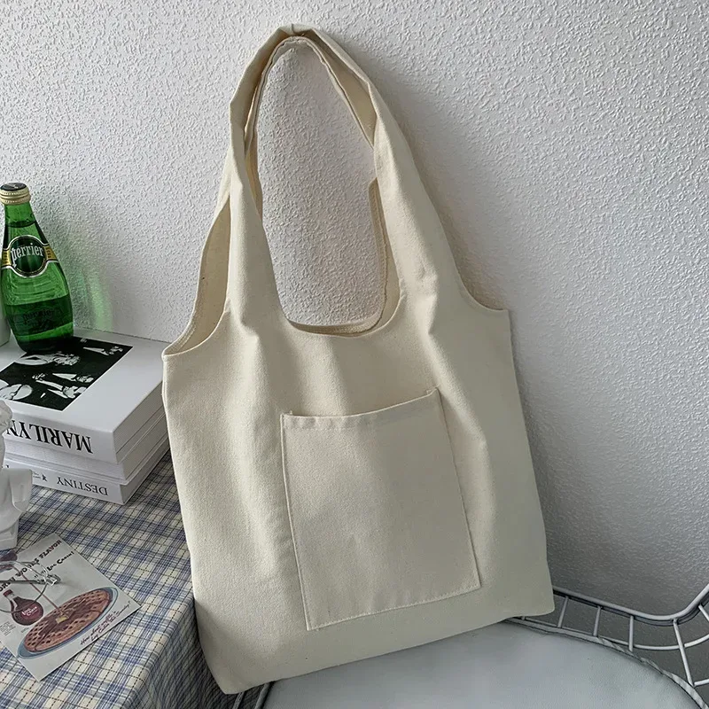 sacs à bandoulière décontractés avec logo personnalisé, sacs de shopping en toile pliables, sacs esthétiques pour femmes, sacs écologiques réutilisables de haute qualité pour femmes