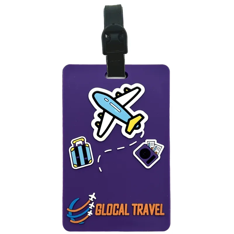 nouvelle étiquette de bagage en pvc en forme d'avion, porte-nom et d'identification, accessoires de voyage