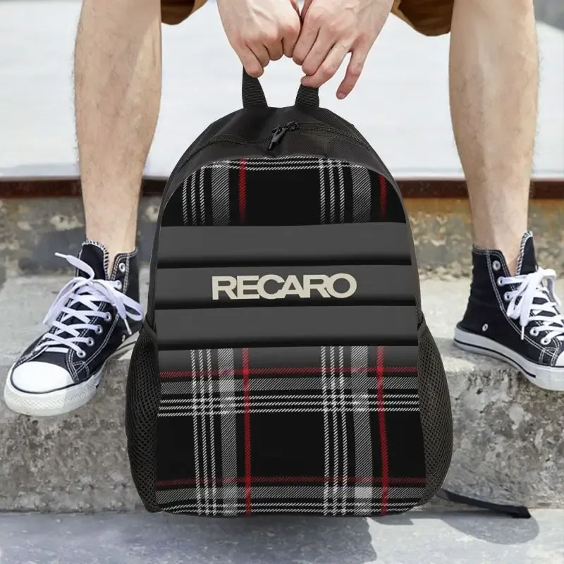 sac à dos pour ordinateur portable avec logo recaros personnalisé, pour femmes et hommes, sac à dos d'école léger, décontracté, pour le travail, les voyages, le sport