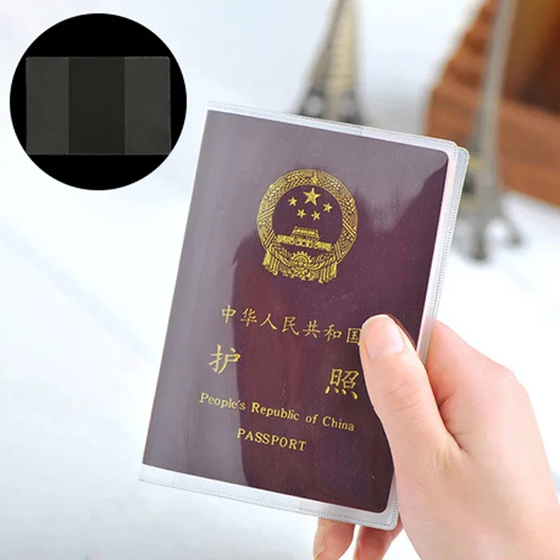 porte-passeport de voyage étanche, porte-cartes d'identité en pvc transparent, porte-cartes de crédit d'affaires, étui en poudre, d343, 1pc