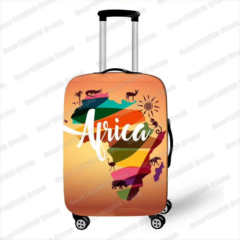 housse de bagage imprimée à motif afro pour voyage, housse de valise marron pour femmes africaines, housse de protection élastique pour chariot de voyage