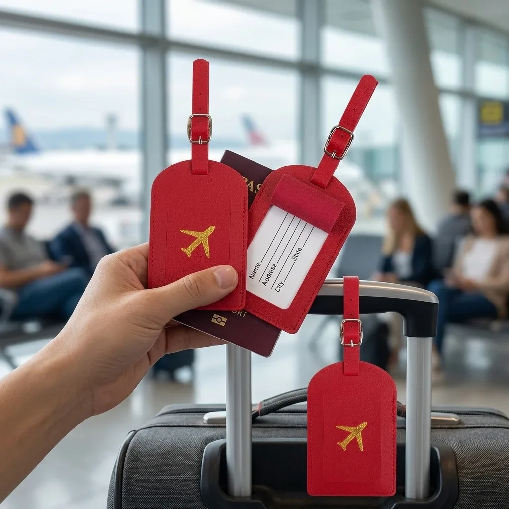 Ensemble porte-passeport et étiquette de bagage en cuir PU avec blocage RFID, organiseur de documents de voyage pour les voyages d'affaires et de vacances