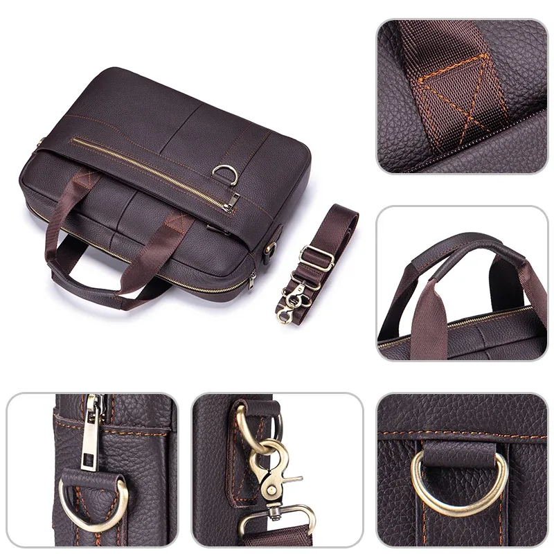 sac à main vintage en cuir véritable pour homme, grand sac pour ordinateur portable, sac de travail en cuir de vachette, sac de voyage d'affaires, sac à bandoulière