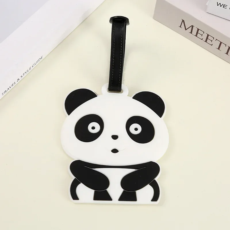 étiquette de bagage en silicone, 1 pièce, dessin animé mignon, animal créatif, étiquette de valise, nom d'identification, petit pendentif, accessoires de voyage