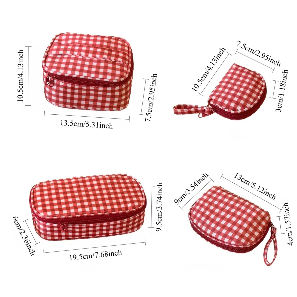 pochette à cosmétiques à carreaux, trousse de toilette de voyage minimaliste à blocs de couleur, nouvelle trousse de maquillage portable à motif quadrillé grande capacité