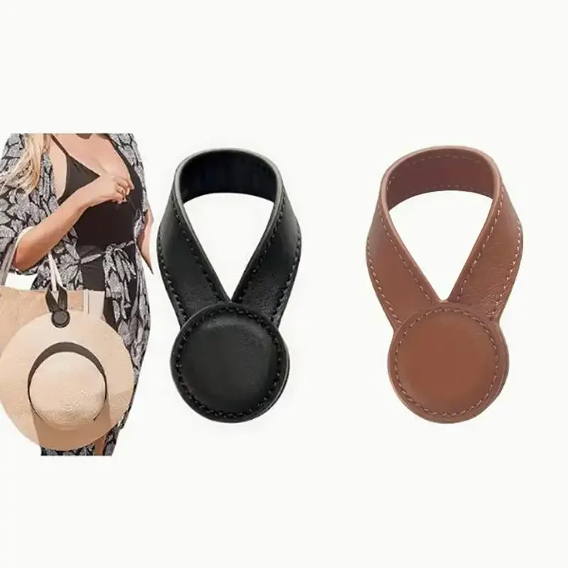 clip magnétique multifonctionnel en cuir pu, clip organisateur rond magnétique puissant, breloques pour sac de voyage, accessoires de bagages