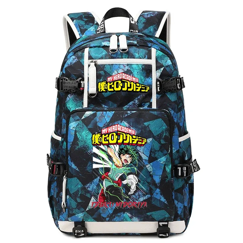 sac à dos d'école imprimé my hero academia, grande capacité, sac à dos décontracté pour garçons et filles, sac à livres de voyage pour enfants