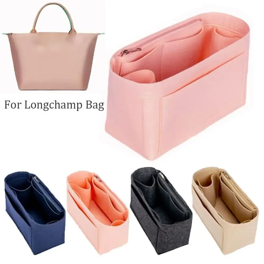 Doublure en feutre anti-poussière pour sac Longchamp, insert en feutre, organisateur de sac à main, pochette, sac fourre-tout, organisateur interne avec poches