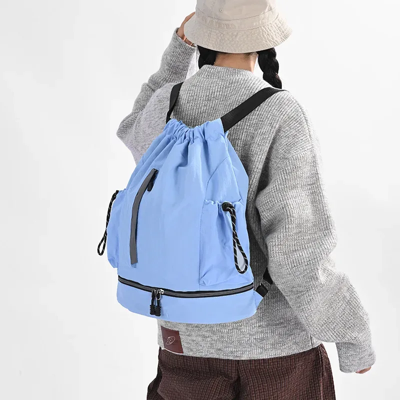 sac à dos de voyage avec cordon de serrage, imperméable, léger, avec bande réfléchissante, idéal pour la mode quotidienne