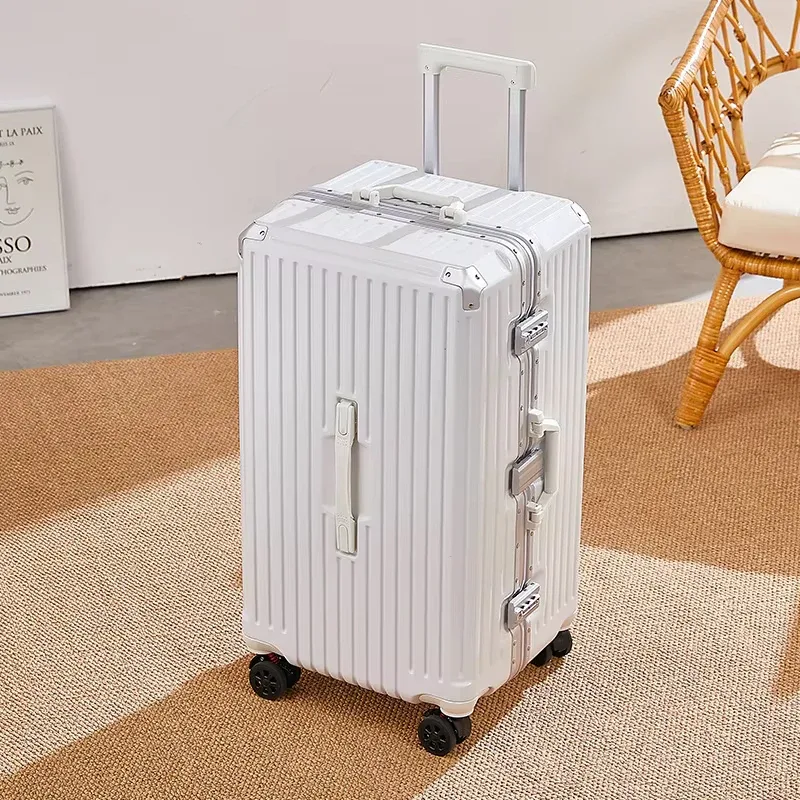klqdzms valise d'embarquement à cadre en aluminium pour bagages roulants 20 "22" 24 "26" 28 pouces boîtier de chariot de grande capacité abs + valise de cabine pc