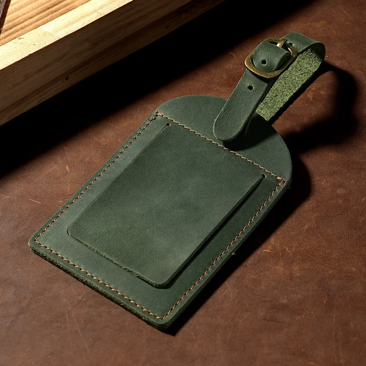 1 étiquette de bagage en cuir véritable pour femme et homme, accessoires de voyage, étiquettes de valise, étiquette nominative, d'adresse, pour bagages