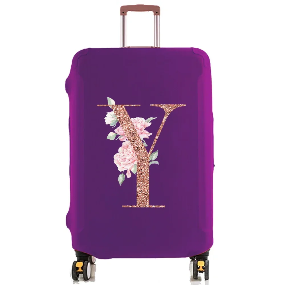 housse de protection pour bagages de 18 à 32 pouces, accessoires de voyage, tissu extensible illimité en or rose, housse anti-poussière, boîtier de chariot