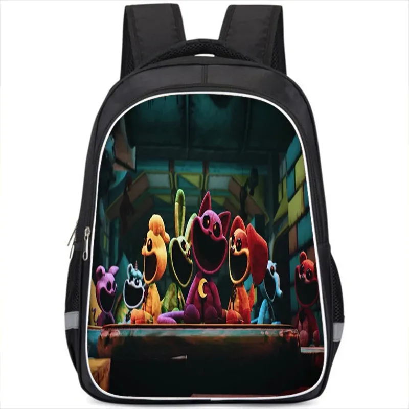 sac à dos smiling critters pour enfants, cartable double couche, cadeau d'anniversaire, sacs d'ordinateur pour étudiants