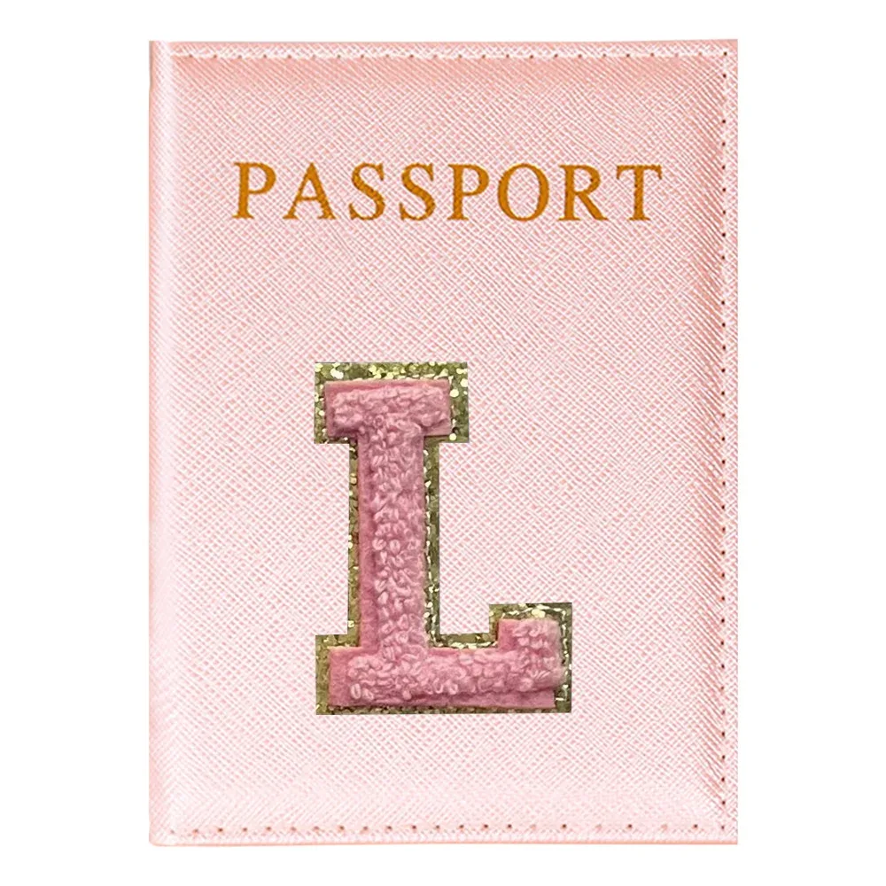 porte-passeport série lettres roses plan aérien accessoires de voyage couverture d'identité portable carte bancaire passeport affaires portefeuille en polyuréthane