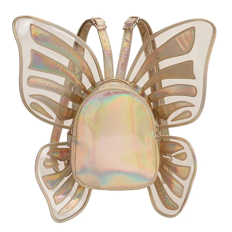 sac à dos laser papillon amusant pour femme, ailes d'ange, sac de jour lancé, mini sac de voyage, sac étudiant casting, mode 2021