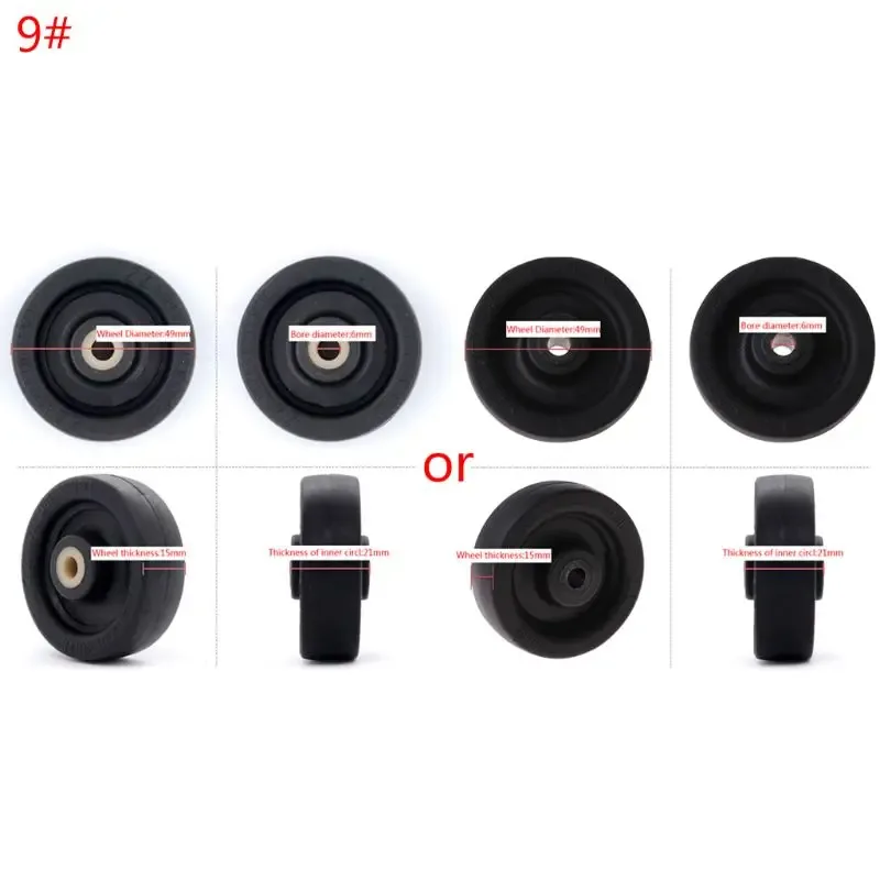 roulettes de remplacement en plastique pour valise rotative, 1 pièce