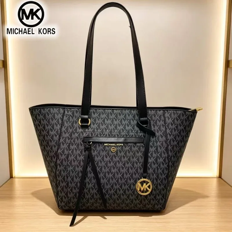 sac à main décontracté pour femme michael kors, sac à bandoulière, sac fourre-tout classique mk à motif floral, grande capacité, sac de voyage
