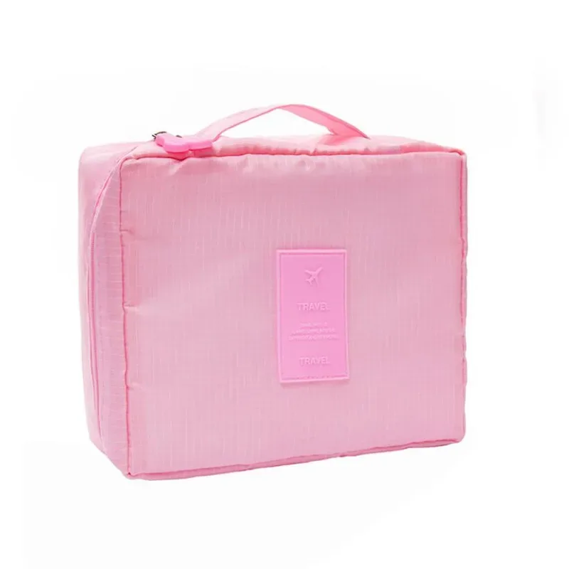 sac à cosmétiques organisateur sac de maquillage portable étanche mini couleur unie flamant voyage sac de rangement de toilette pochette de lavage de beauté