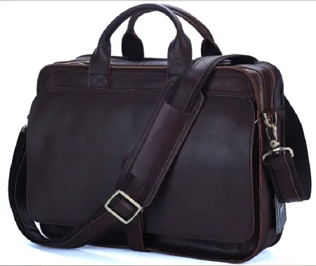 porte-documents de luxe en cuir véritable pour hommes, sac d'affaires, portefeuille en cuir pour ordinateur portable, sacoche à bandoulière pour documents et documents, sac de bureau