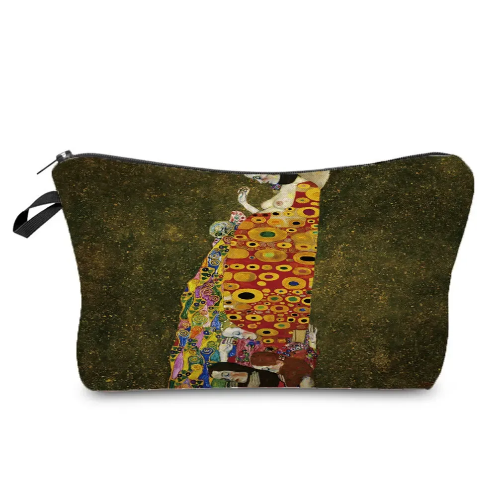 sacs à cosmétiques personnalisés pour femmes, trousse de maquillage, étuis à crayons multifonctions, peinture à l'huile, grilles de larmes, gustability klimt, mode pour dames
