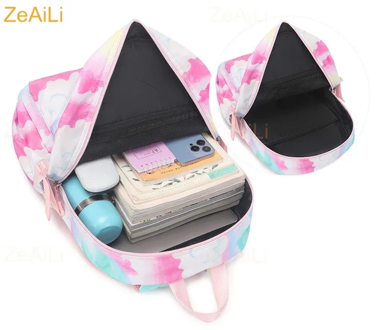 lot de 3 sacs à dos mignons pour étudiants et adolescents, motif patte de chien et chat, couleur violette, avec sac à déjeuner, sac de voyage coloré, sacs d'école pour garçons et filles, ensembles de mochilas