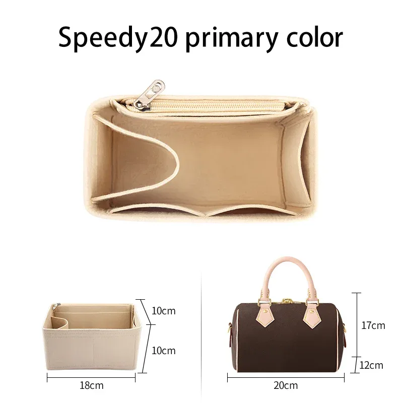 wuta feutre insérer sac organisateur pour for lv speedy 20 25 30 35 rabat sac à main sac intérieur maquillage voyage sac à main stockage sac fourre-tout accessoires