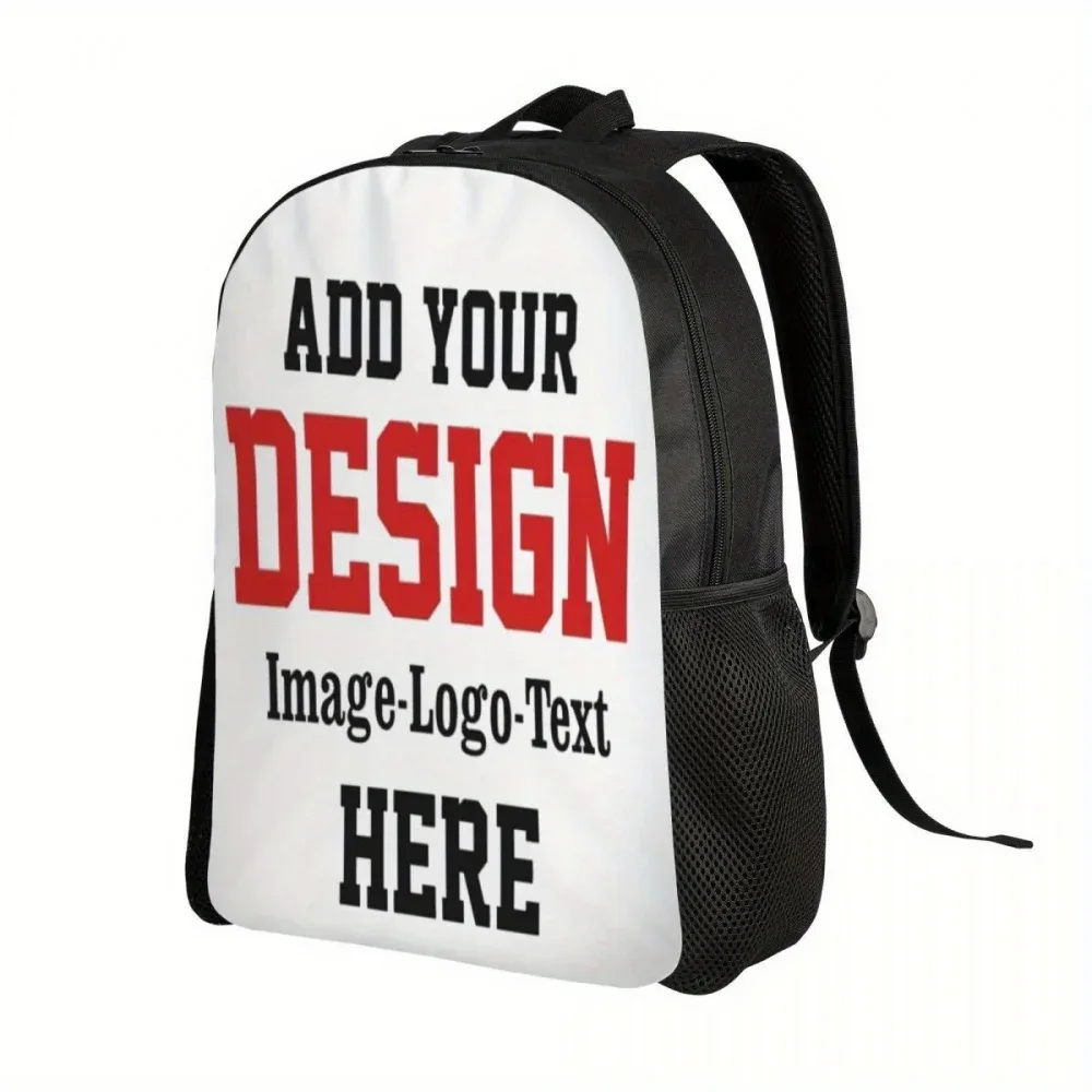 sac à dos personnalisé avec photo et logo - grande capacité, léger, bretelles réglables pour le travail, l'école, les voyages | polyester durable