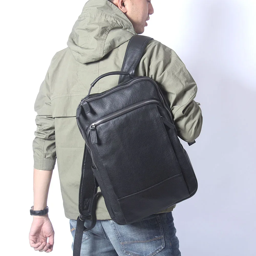 s.worker sac à dos en cuir véritable pour hommes, sacs d'école décontractés, grand sac de voyage classique, cadeau pour hommes