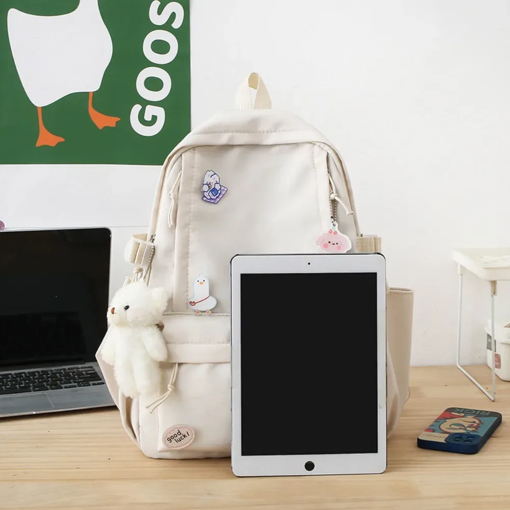 nouveau sac d'école de grande capacité, sac de voyage portable à sangle réglable, sac à dos léger en toile de couleur unie, unisexe
