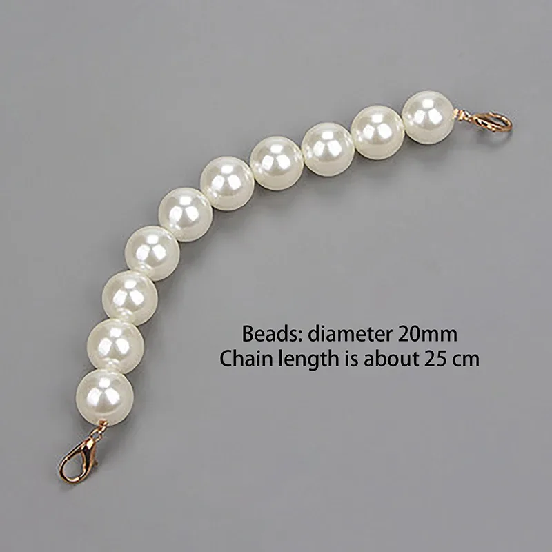 sac à main court classique en perles avec chaîne de poignée perlée pour femmes et filles, sac fourre-tout, remplacement de la poignée, chaîne de perles, accessoires de sac
