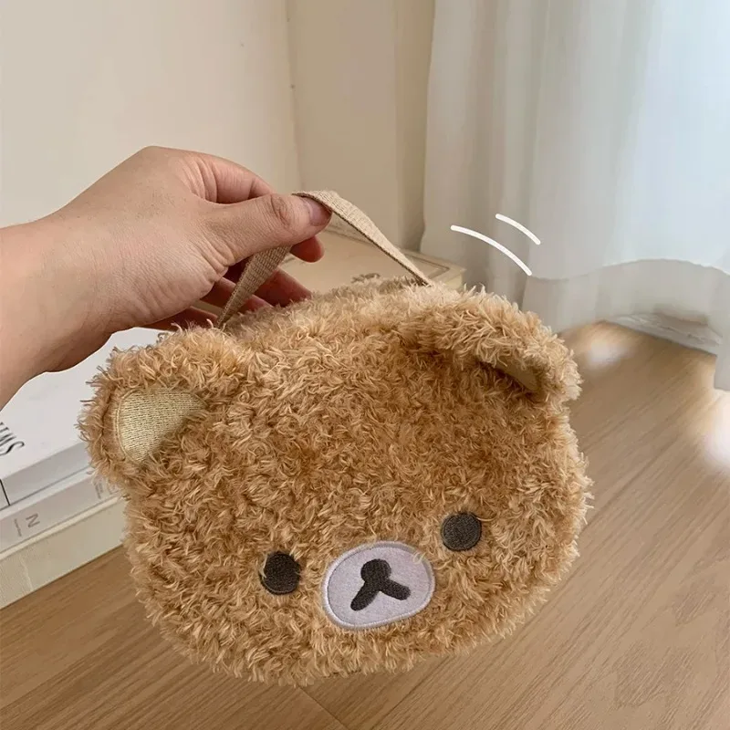 grande trousse de maquillage grande capacité, motif ours anime relaxant, étui cosmétique pour femmes, pochette de rangement pour bijoux, organisateur pour filles, sac à main, cadeau