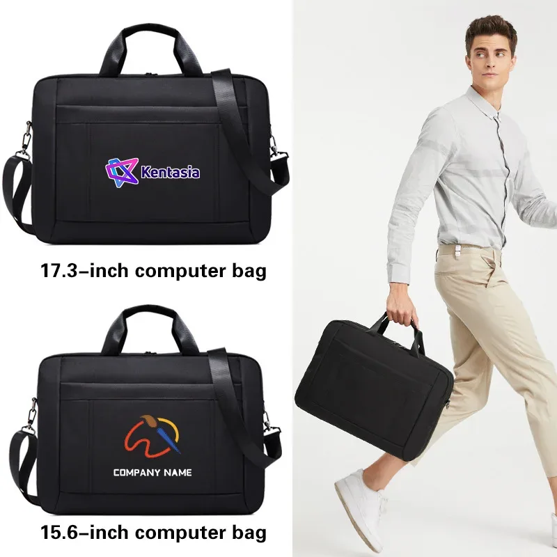 sac à main pour hommes image personnalisée avec logo imprimé nom mallette d'affaires15.6-17.3 pouces sac pour ordinateur portable étanche en nylon