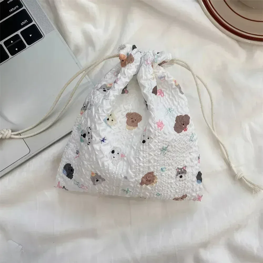 sac à cosmétiques de proximité de dessin animé pour femmes, pochette wstring, grands sacs d'évaluation de maquillage, poudres cosmétiques coréennes, trousse de beauté de toilette mignonne