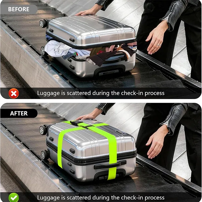 sangle de bagage de voyage réglable avec cadenas à combinaison, ceinture de sécurité antivol pour bagages, sangle de fixation pour l'emballage