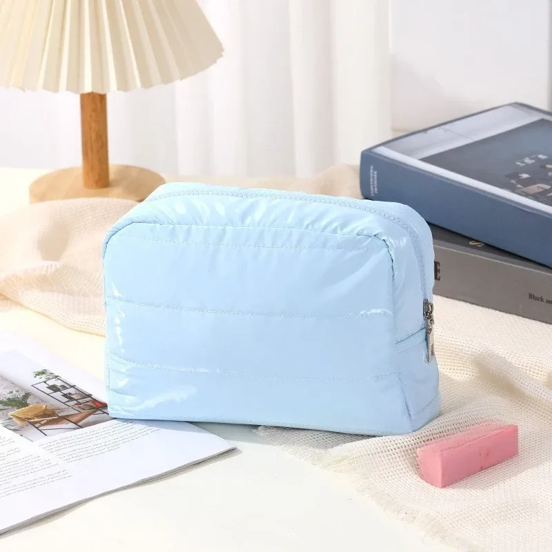 nouveau sac à cosmétiques étanche de couleur unie pour femmes, sac de rangement de lavage portable, sac cadeau de maquillage, pochette de maquillage, organisateur de cosmétiques de voyage