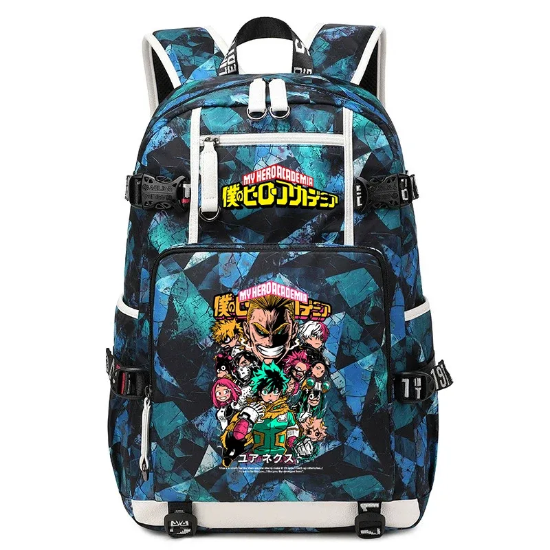 sac à dos d'école imprimé my hero academia, grande capacité, sac à dos décontracté pour garçons et filles, sac à livres de voyage pour enfants